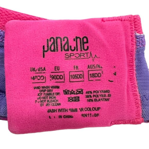 Panache Sports Bra Women's 40DD Racerback Pink/Purple Abstract Print - Picture 4 of 4